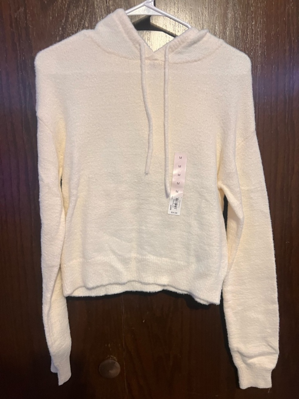 Kohl's Cream White Plush Hoodie - Soft Fuzzy Pullover